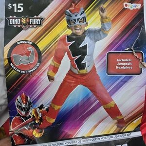Dino Fury Red Ranger Costume with Headpiece